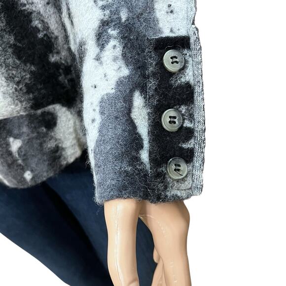 Amici By Baci Wool Blend Jacket Small Fuzzy Ink Blot Print Art To Wear Eclectic - Picture 5 of 9